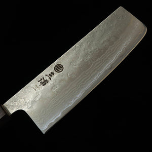 Nakiri MIURA 440C Nashiji Damasco mango de sakura octogonal (165mm)