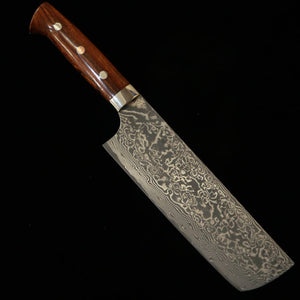 SAJI TAKESHI Nakiri R2 Damasco escurecido cabo de ironwood (180mm)