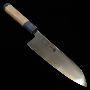 MIURA Hikari santoku SLD pulido mango de arce doble aro -azul- (170 mm)