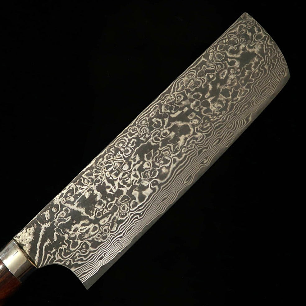 SAJI TAKESHI Nakiri R2 Damasco escurecido cabo de ironwood (180mm)