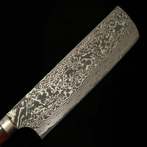 SAJI TAKESHI Nakiri R2 Damasco escurecido cabo de ironwood (180mm)