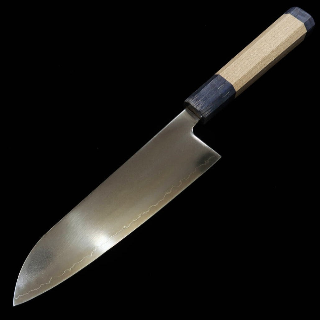 MIURA Hikari santoku SLD pulido mango de arce doble aro -azul- (170 mm)