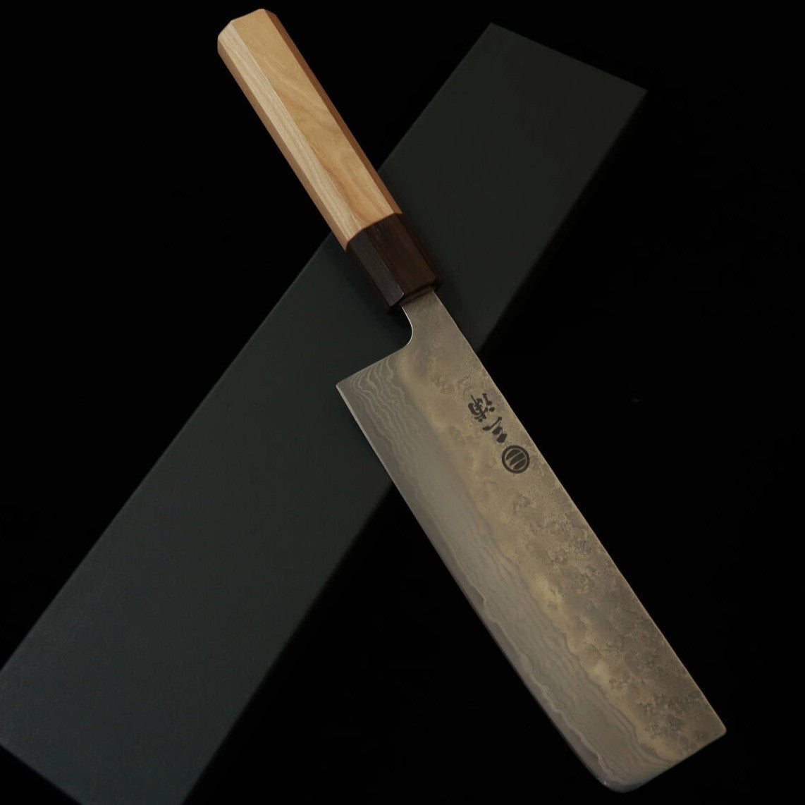 Nakiri MIURA 440C Nashiji Damasco mango de sakura octogonal (165mm)