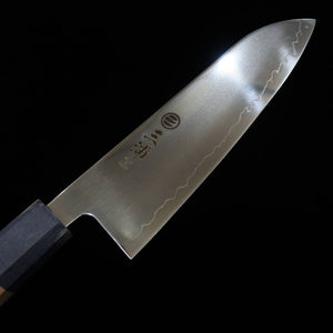 MIURA Hikari santoku SLD pulido mango de arce doble aro -azul- (170 mm)