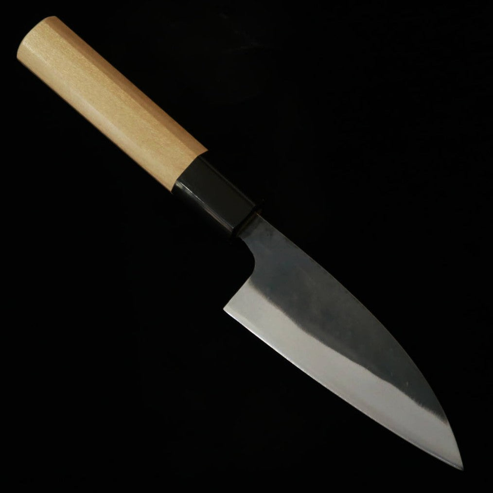 MIURA – Petit couteau, acier bleu n°1, finition kuro-uchi, flanc inox, manche octogonal en magnolia (105 mm)