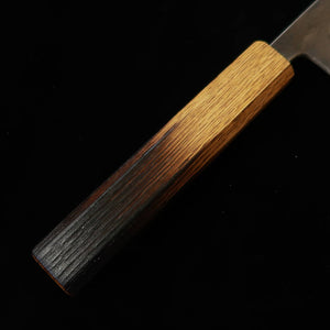 MIYAZAKI KAJIYA Miyazaki Kajiya, acier Aogami n°2, noyau multi-couches, - Tsubaki - santoku kiritsuke, manche en chêne laqué brûlé (185 mm)