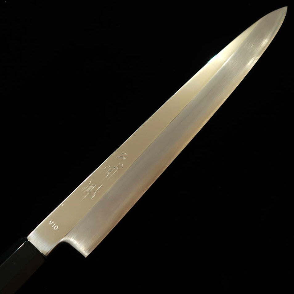 Miura Hai MIURA Obidama yanagiba VG10, acabado espejo, mango personalizado amarillo (270 mm)