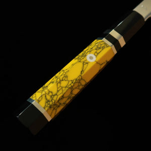 Miura Hai MIURA Obidama yanagiba VG10, acabado espejo, mango personalizado amarillo (270 mm)