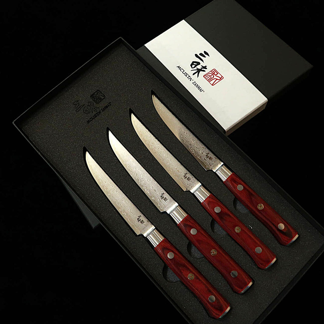 [Nouvelle référence] MCUSTA ZANMAI Classic Pro 3 Guren, set de 4 couteaux à steak (115 mm)
