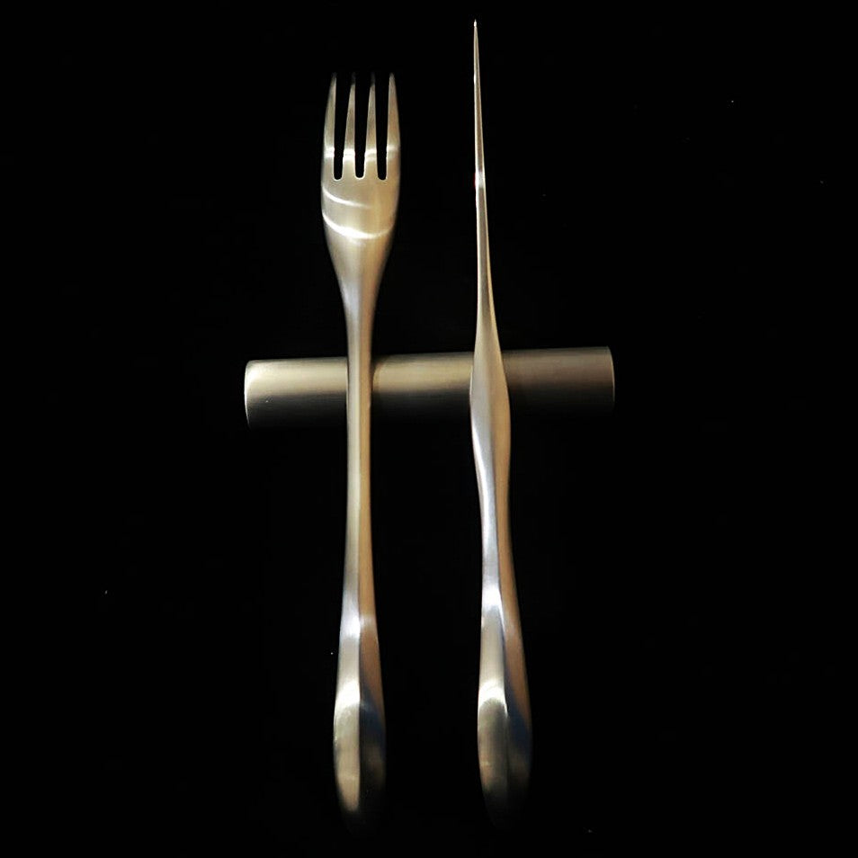 SUWADA juego de cuchillo y tenedor para bistec, acabado satinado