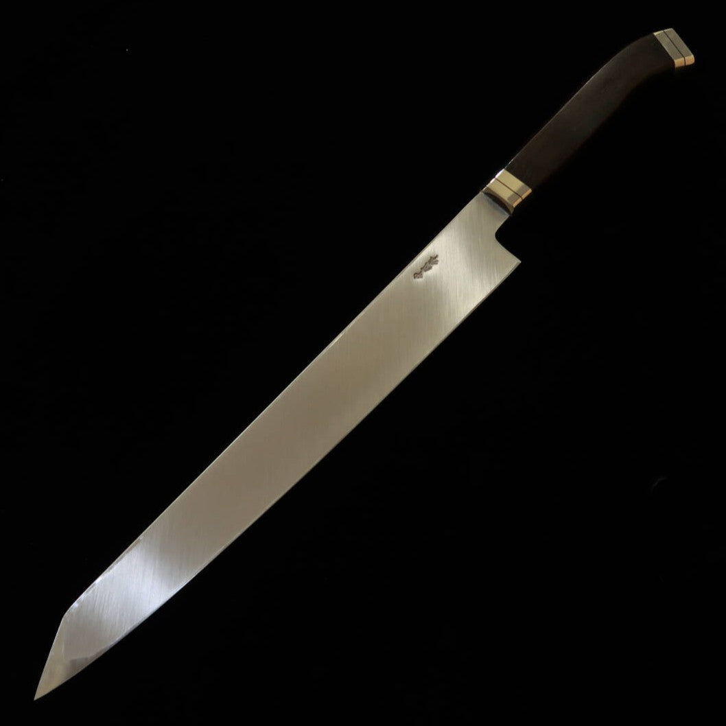 MIURA HAI MIURA Obidama – Yanagiba kiritsuke VG10, acabamento espelhado, cabo ocidental em ébano (270 mm)