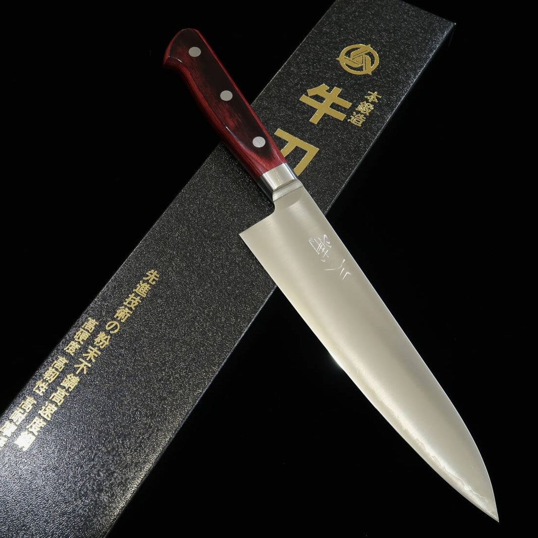 MIURA Acero en polvo de alta velocidad R2 serie cuchillo gyuto mango WR (180/210 mm)