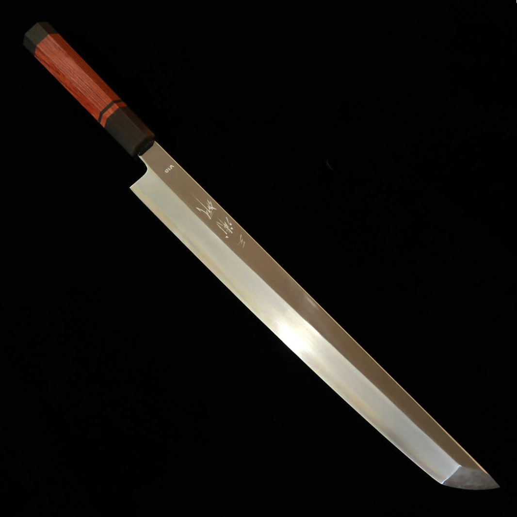 MIURA Obidama – yanagiba bout rond, VG10, finition miroir, manche en bubinga (300 mm)