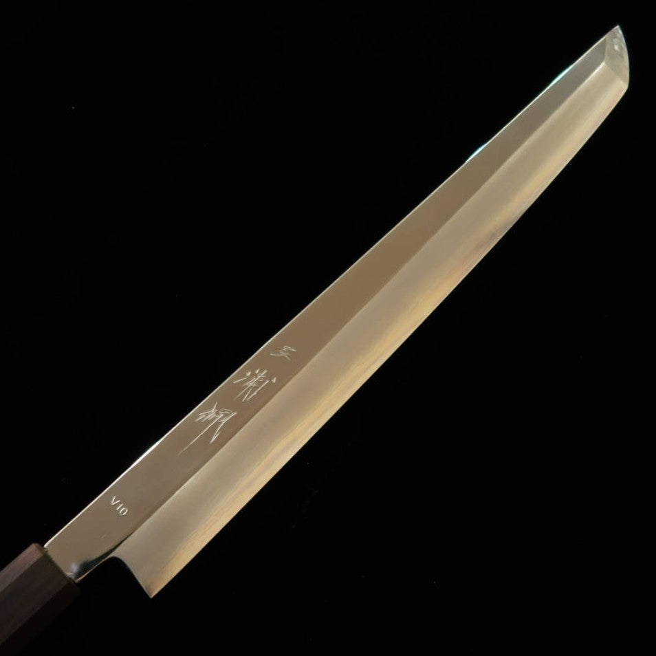 三浦佩MIURA Obidama 先丸柳刃 VG10 鏡面仕上げ ブビンガ柄（300mm）