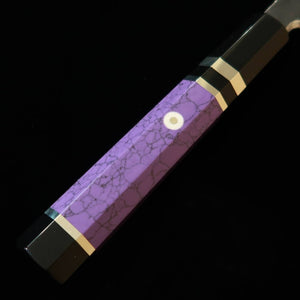 三浦頂MIURA Itadaki 田中義一 柳刃 白紙二号 黒打ち カスタムハンドル パープル（270mm）