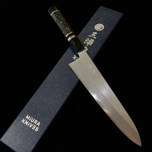 MIURAObidama – Gyuto Aogami n°1, damas, manche en fibre de carbone (210/240 mm)