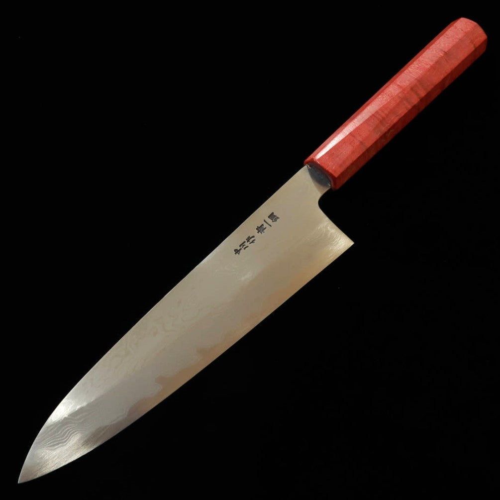 Miura MIURA Obidama Gyuto Aogami n°1 Damas, manche stabilisé rouge (210 mm)