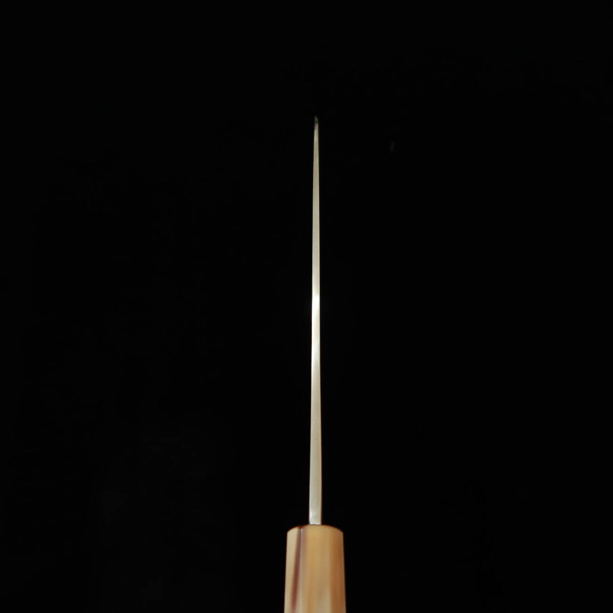 MIURA Obidama Single Bevel Gyuto, Shirogami No. 2 Bokashi Finish with Red Brown Stabilized Wood Handle (240mm)