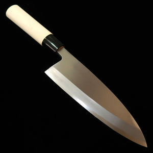 MIURA Deba, SK Steel Kasumi Finish with Magnolia Wood Handle and Plastic Collar (165mm)