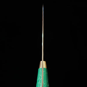 二唐刃物鍛錬所NIGARA  ペティ SG2 黒打 鎚目 ターコイズハンドル(150mm)
