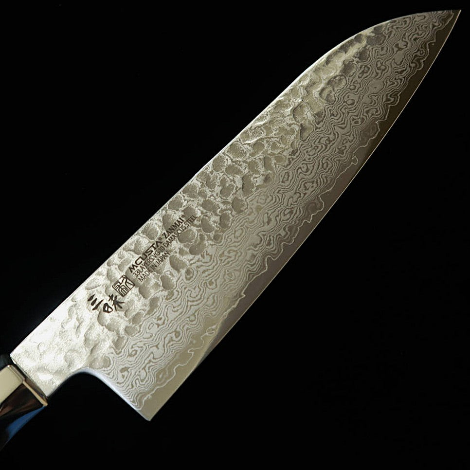 【New Standard】Zanmai MCUSTA Supreme 3 Hammered Finish Santoku Knife (180mm)