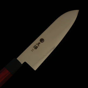 Miura Santoku Knife, 33-Layer Damascus Steel with Octagonal Red Plywood Handle (180mm)