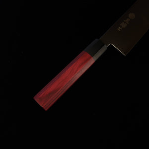 Miura Santoku Knife, 33-Layer Damascus Steel with Octagonal Red Plywood Handle (180mm)