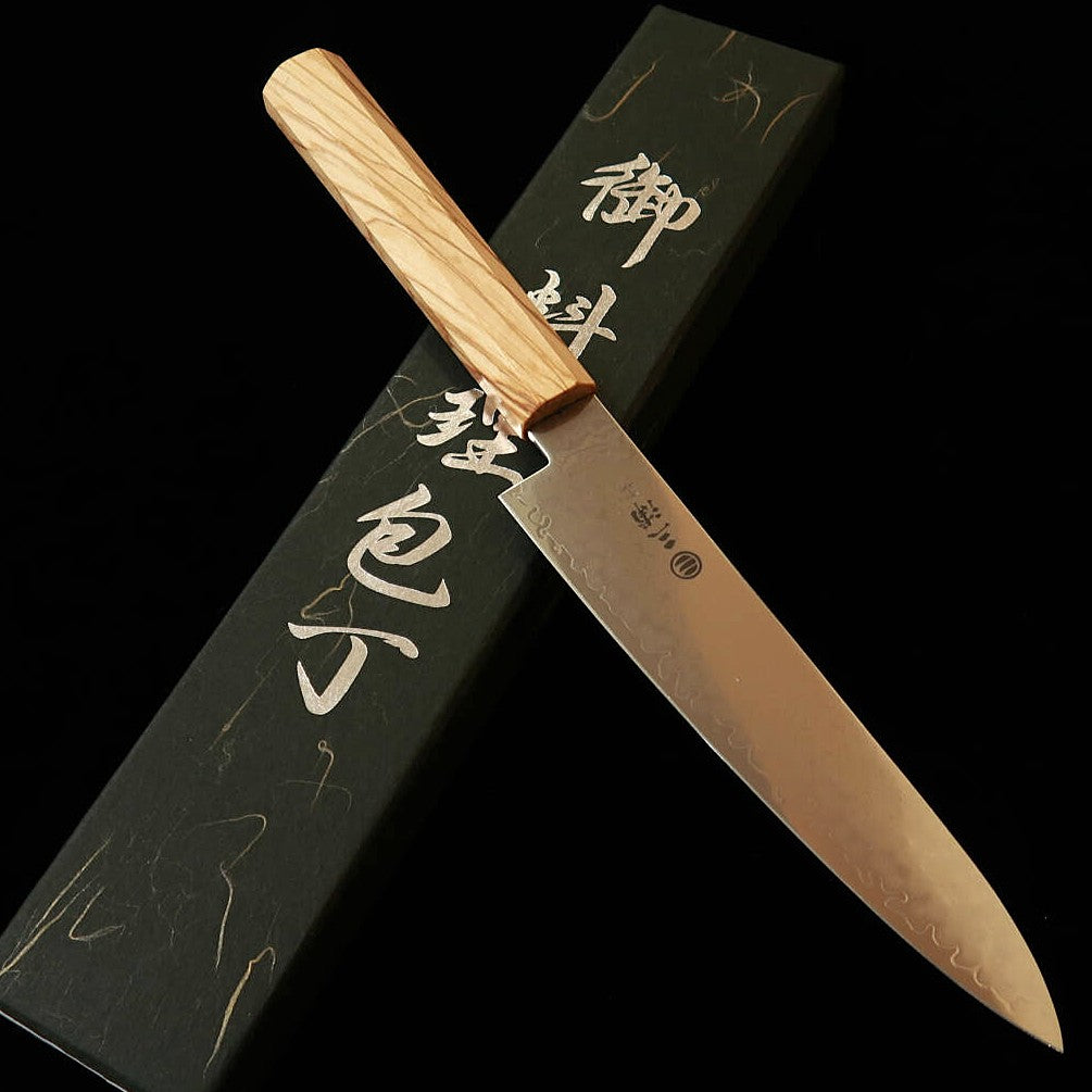 MIURA Miura petti VG10 Damasco completo, mango integral de olivo (150 mm)