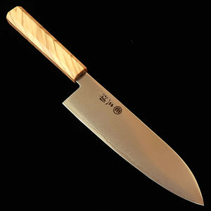 Miura VG10 Damascus Santoku with Integral Olive Wood Handle (180mm)