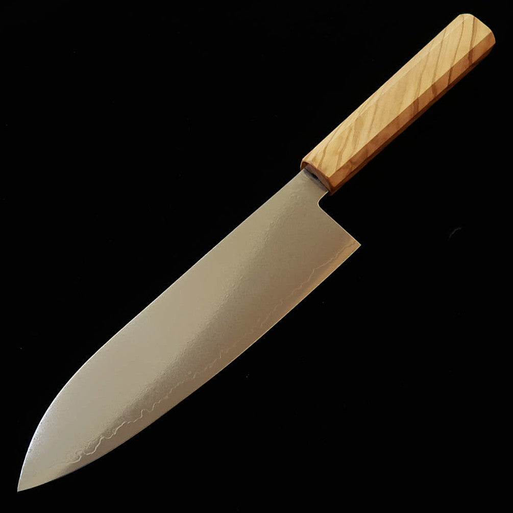 Miura VG10 Damascus Santoku with Integral Olive Wood Handle (180mm)