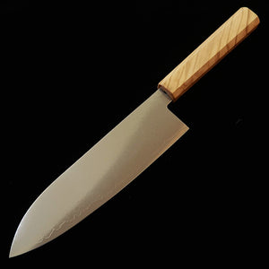 Miura VG10 Damascus Santoku with Integral Olive Wood Handle (180mm)
