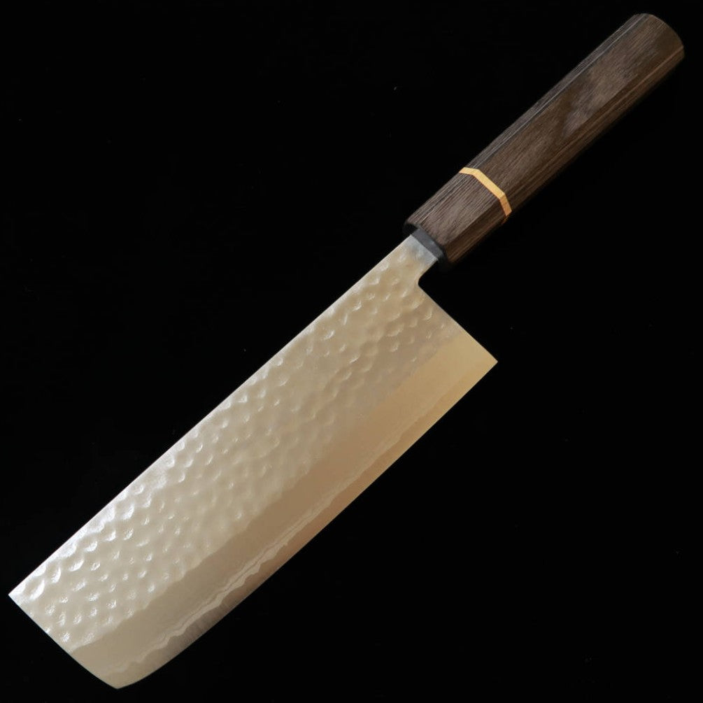 Faca Nakiri Kunpei KUNPEI Kakuryu VG1 Damasco com martelado, cabo octogonal Hakuro (165 mm)