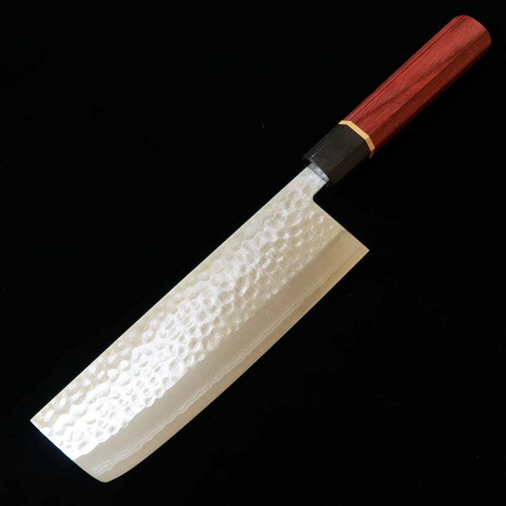 KUNPEI Nakiri Kokuryū Damasco martelado Cabo octogonal Akatsuki (165 mm)