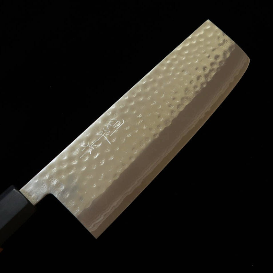 KUNPEI Nakiri Kokuryū Damasco martelado Cabo octogonal Akatsuki (165 mm)