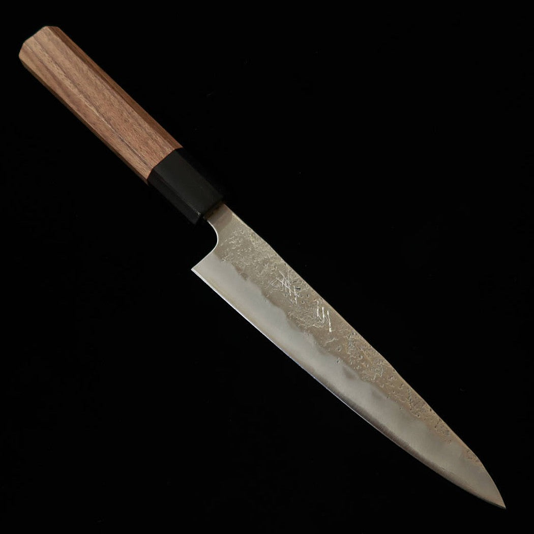 三浦 MIURA ペティ 銀紙三号 梨地 ダマスカス ウォルナット八角柄 (150mm)