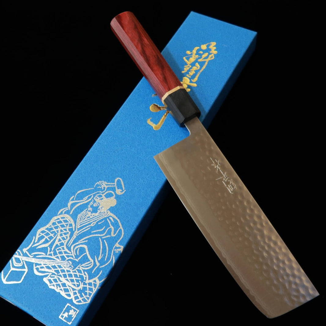 Kunpei KUNPEI Nakiri Kokuryū Damasco martillado, mango octogonal Akatsuki (165 mm)