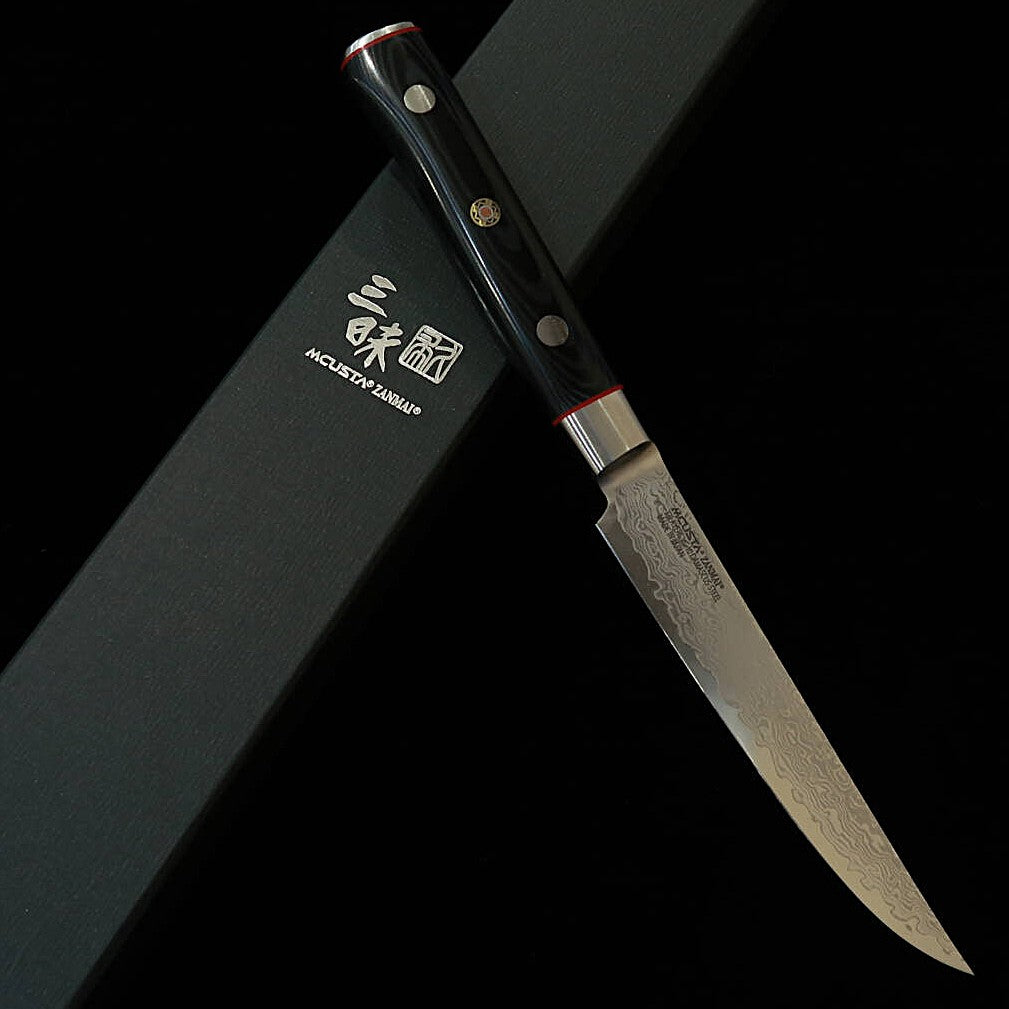 [Novo Clássico] Zanmai MCUSTA ZANMAI Classic Pro 3 Damascus Zebra Faca de Bife (115mm)