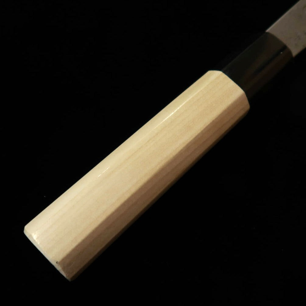 SAKAI KIKUMORI Kikuzuki series, Nakiri, Shirogami No. 2 with Nashiji finish and Magnolia Wood Handle (180mm)