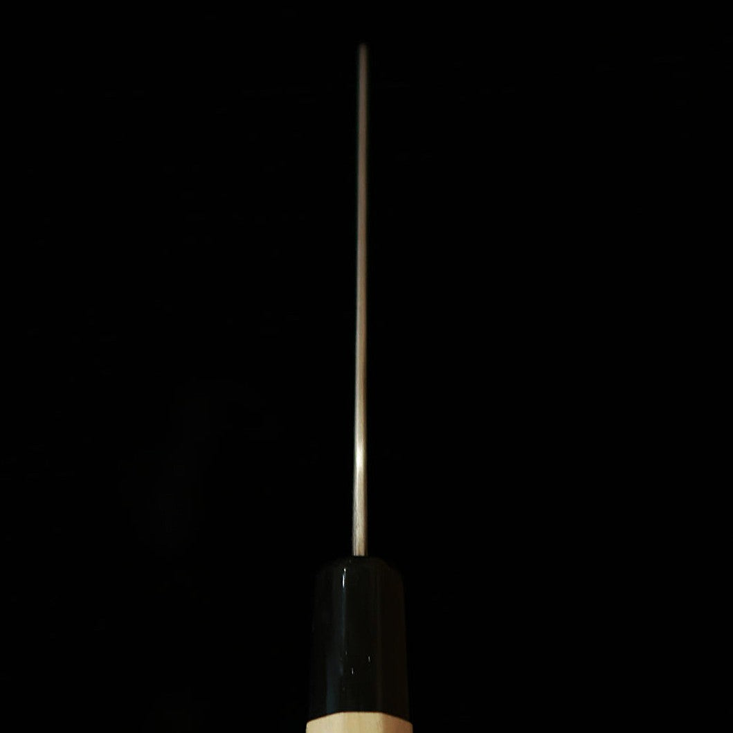 SAKAI KIKUMORI Kikuzuki series, Nakiri, Shirogami No. 2 with Nashiji finish and Magnolia Wood Handle (180mm)