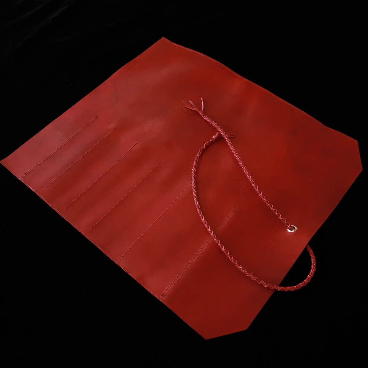 YOKU leatherworks Étui enroulable pour couteaux en cuir Long Lasting Leather Rouge 4 emplacements