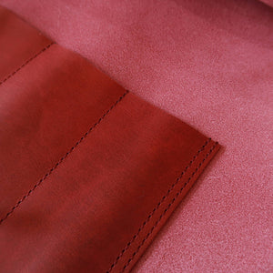 YOKU leatherworks Étui enroulable pour couteaux en cuir Long Lasting Leather Rouge 4 emplacements