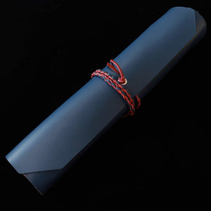 YOKU leatherworks Porta-facas em couro Knife Roll Long Lasting Leather Azul × Vermelho 4 bolsos