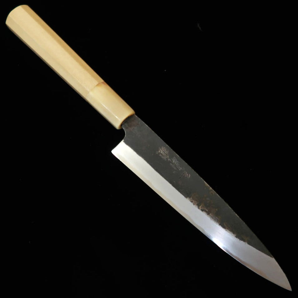 Miura MIURA Itadaki Tanaka Yoshiichi, acier blanc n°2, petty, finition kuro-uchi, manche octogonal en ébène (150 mm)