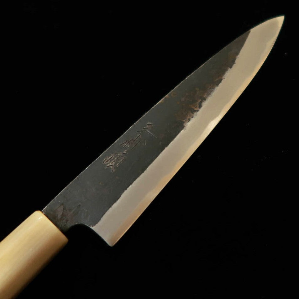 Miura MIURA Itadaki Tanaka Yoshiichi, acier blanc n°2, petty, finition kuro-uchi, manche octogonal en ébène (150 mm)