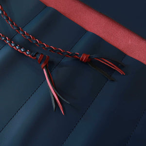 YOKU leatherworks Leather Knife Roll Long Lasting Leather Red×Blue 4P