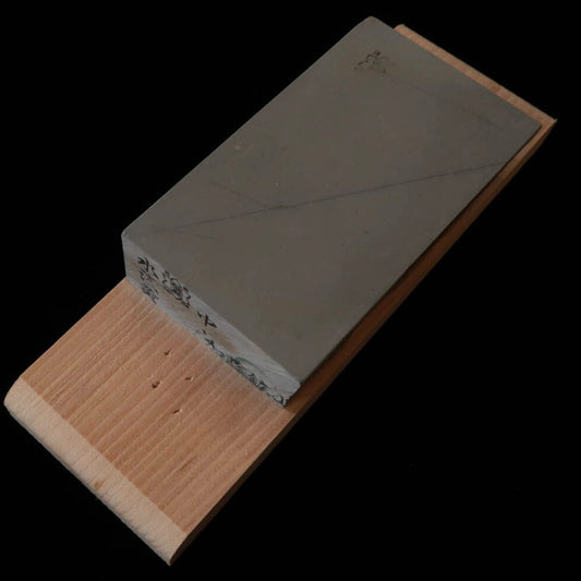 Pedra de amolar natural Nakayama Asagi tipo couro com base (78×132×33mm)
