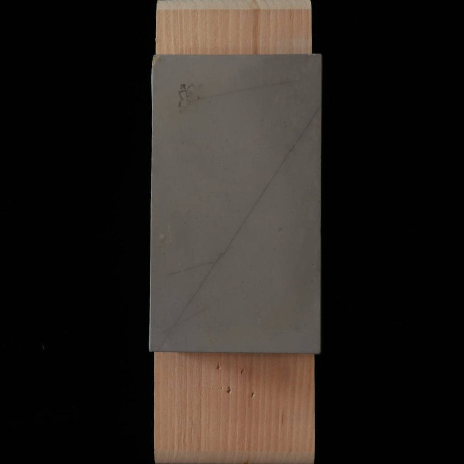 Pedra de amolar natural Nakayama Asagi tipo couro com base (78×132×33mm)