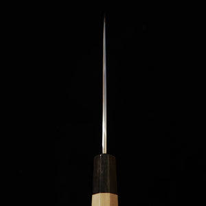 三浦 佩 MIURA Obidama 牛刀 白紙一号 総ボカシ仕上げ ステン割込 朴八角柄 (210/240mm)