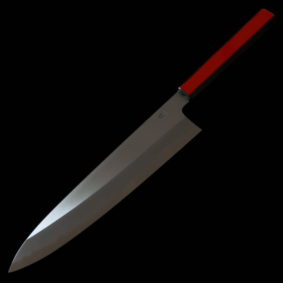 KAGEKIYO Shirogami No.1 cuchillo Wagyu con laca roja Urushiiro (210/240 mm)