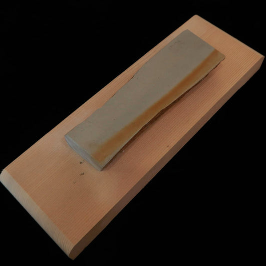 Pedra de amolar natural Nakayama Asagi, tipo couro, com base (44×140×20mm)